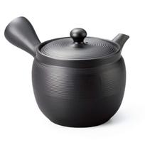Tokoname Shoko black 3 teapot with linear Y858 ware, glaze, No. pot-shaped pattern, 480ml, juoda