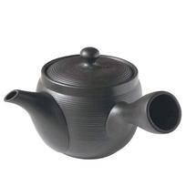 Tokoname ware large teapot with ceramic tea strainer made in Japan (ceramesh), 480cc, (black clay) juoda