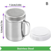 Stainless Steel Shaker Powdered Sugar Shaker Duster With Handle Shakers Fine Mesh Pepper Shakers Salt Pepper Dredges Shakers B