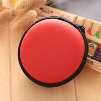 Portable Mini Storage Bag Zipper Headphones Box In-ear Earphone Cases EVA Square Earbuds Headset Carry Pouch Bags raudona