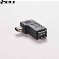 90 Degree Mini USB 5pin Male to Female Data Sync Adapter Plug Mini USB Connector None