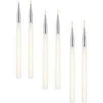 Nail Art Pen Set Thin Nail Line Brush for Manicure 6Pcs White Aluminum