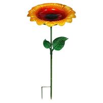 Metal Bird Bath Iron Art Bird Water Dispenser Water Feature Bird Drinking Station  Lawn Sunflower