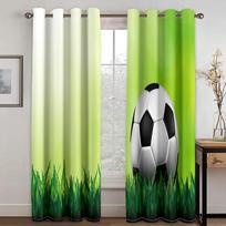 3D Individualiai Spausdinamos Modernios Kamuolių Futbolo Žaidėjo Vaikų Šėlinimo Berniukas 2 Skydų Užuolaidos Vaikų Miegamojo Svetainės 100W130H(CM)40x51in&Hook