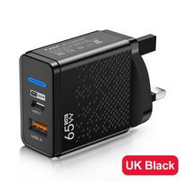 65W Multi-Port USB-C/PD Charger with LED for US, EU, UK - Slow Charge Mobile Devices UK—British standard juoda