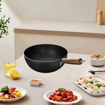Iron Stir Fry Pan for Cooking, Chinese Wok Induction Electric Gas 22cm