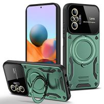 Magsafe Armor Case For Xiaomi Redmi Note 14 13 12 5G Pro Note 9s 10s 11s 11 10 4G Wireless Charge Shockproof Magnetic Ring Cover Redmi Note 13 Pro 5G žalia