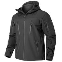 Vyriška Soft Shell taktinė striukė vandeniui atspari šilta vilna su gobtuvu karinis paltas Žieminiai žygiai Medžioklės drabužiai Viršutiniai drabužiai Lauko Striukė nuo vėjo JAV Dydis M juoda