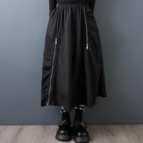 plus size High waist Black vintage casual Spring autumn loose long for woman skirts womens skirt