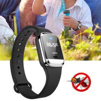 Ultrasonic Mosquito Repellent Bracelet USB Rechargeable Smart Watch for Hiking Fishing Camping Electronic Anti Mosquito juoda