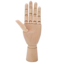 Wooden Hand Rotation Joint Professional Hand Model Various Shapes Wooden Mannequin Hand for Sketching Cartoon Decorate left
