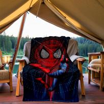 Spider-Man Web Outdoor Flannel Throw Blanket - HD Printed Lightweight Soft Warm All-Season Blanket for Sofa, Bed, Travel, Camping 1203044 80x120cm(31x47inch)