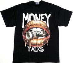 MONEY TALKS T-shirt Player Cash Dollars $ Money Hustle Men's Tee Black New Unisex T-Shirt M