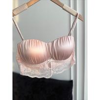Girl Spring and Summer Light Luxury Sexy Lace Small Chest Gather To Show Big Beauty Back Underwear 32/70AB rožinė