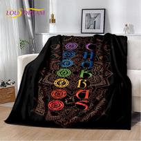 Rainbow 7 Chakra Mandala Bohemia Soft Plush Blanket,Flannel Blanket Throw Blanket for Living Room Bedroom Bed Sofa Picnic Cover 75x90cm
