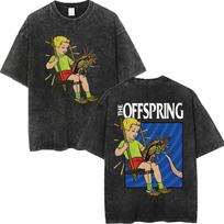 Vintage Washed The Offspring Music Album Graphic T Shirts Fashion Yk Short Sleeve Tshirts Unisex Casual Loose Cotton Tshirt S