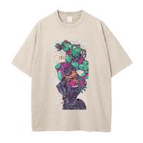 Anime JoJos Bizarre Adventure Higashikata Jousuke Graphic T Shirt Men Casual Cotton Tshirt Vintage Washed Tshirt Harajuku Tops S