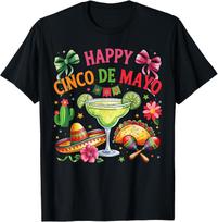 Linksmos Cinco de Mayo Fiestos Meksikietiško vakarėlio vyrams, moterims, vaikams marškinėliai 3XL