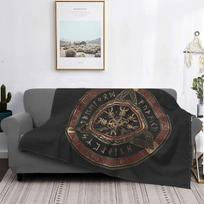 s Ragnar Lothbrok Blankets Norse Runes Wool Vintage Warm Throw Blanket for Coverlet Spring/Autumn 100x150cm