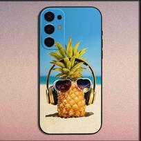 Cool Pineapple Fruit Phone Case For Samsung S25,S24,S21,S22,S23,S30,Ultra,S20,Plus,Fe,Lite,Note,10,9,5G Black Soft Cover Samsung S235G