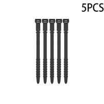 5 Pcs Cable Ties Wire Organizer Straps Multipurpose Reusable Silicone Computer Fastener Home Office For Earphone Elastic 113MM juoda