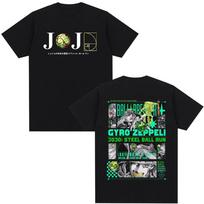 Anime JoJo Bizarre Adventure STEEL BALL RUN Gyro Zeppeli TShirt 2026 Summer Unisexs Womens Fashion Cotton Oversized Y2K Tshirt S