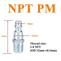 1 vnt. NPT 1/4 greito atjungimo jungtis JAV tipo metalinė žarnos jungtis PM SM PF SF pneumatinis jungties fittingas