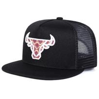 Women Ox Head Embroidery Hip-Hop Net Hats Spring Summer Outdoor Use Adjustable Casual Baseball Caps Sunscreen Hat Cap For Men And