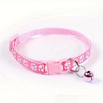 Fashion Pet Cats Collar Colorful Pattern Cute Bell Adjustable Collars For Cats Kitten DIY Ring Necklace Pet Accessories rožinė