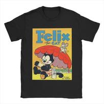 F-Felix the Cat At the Beach  Merch Unisex T Shirt 100% Cotton Tee Fashion  Tops T-shirt S įvairiaspalvis