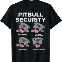 Pitbull Security Funny Pitties Pitty Dog Lover Owner T Shirt S įvairiaspalvis