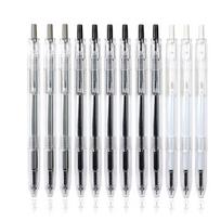 JIANWU 12Pcs/set 0.35/0.5mm Simple STYLE gel pen Black ink for student writing creative Neutral Pen Press School Supplies kawaii (as the picture,black)