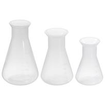 1-5 vnt. 50-1000 ml laboratorinis plastikinis Erlenmejerio kolba, plati burna, kūginė kolba laboratoriniams eksperimentams, skaidrus kūginis indas, butelis 50ml 1Pcs