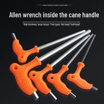 Ergonomic T-Handle Ball-Head Hex Key: Crutch-Shaped, Flat & 7-Shaped Heads 2.5mm flat-head T-shaped hex wrench