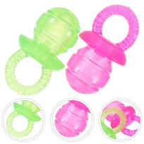 2 Pcs Tpr Pacifier Dog Chew Toy Pet Supplies Puppy Teething Toys Flexible Bite Resistant Training Fun Pet Toy Stress Relief (as the picture,8x4.5cm)