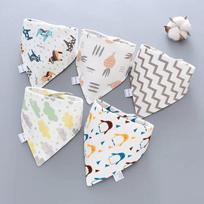Baby Bibs 5 Pack Baby Bandana Drool Bibs Cotton for Unisex Boys Girls Babador Feeding Smock Infant Burp Cloth Baby Saliva Towel