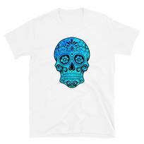 Skull Green Trippy Blue T-Shirt S įvairiaspalvis