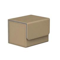 Magnetic Trading Card Deck Box Flip Cover Moisture-proof Game Cards Storage Box Stain-resistant Fit 100 Single Sleeved chaki