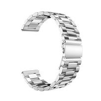 Universal Stainless Steel Watch Strap for Apple, Huawei, Samsung, and iWatch – Three-Link Design 22mm sidabras