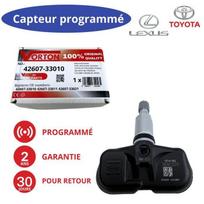 Capteur TPMS 433 MHz préprogrammé pour LEXUS (Réf. 42607-33010) — valve roue, 2 ans garantie