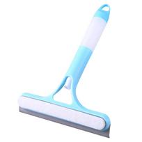 2-in-1 Sprayable Blue Glass Squeegee - Microfiber Scrub Pad & Squeegee for Car Windshields, Shower Doors & Mirrors mėlyna
