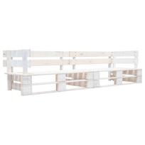 Vidaxl Ogrodowa Sofa 2-Osobowa Z Palet, Biała, Drewno