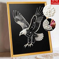 5D DIY Pearl Diamond Painting Kit Majestic Eagle Full Drill Embroidery Mosaic Art Home Wall Decor Gift 30x40cm black