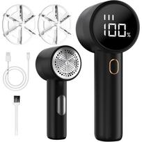 Fabric Shaver, Portable Rechargeable Electric Lint Remover, 3 Speeds Adjustable Debobbler, LED Display Bobble Remover for Clothes, Lint Shaver juoda