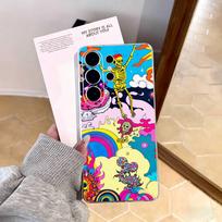 Psychedelic Skeleton Party Phone Case For Samsung S25,S24,S21,S22,S23,S30,Ultra,S20,Plus,Fe,Note,10,9,5G Transparent Cover Samsung S10
