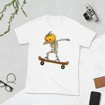 Dabbing Skeleton Skateboarding Halloween Design S įvairiaspalvis