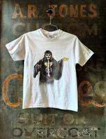 vintage 1950s grim reaper skeleton skull tshirt handpainted S įvairiaspalvis