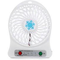 Portable Rechargeable LED Light Fan Air Cooler Mini Desk USB Battery Fan Cooler Humidifier By (mini, White)