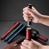 Air Pump Wine Bottle Opener Pin Cork Remover Pneumatic Corkscrew Gadget Tool, Green