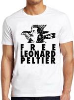 Free Leonard Peltier American Indian Movement Native Cool Gift Tee T Shirt M298 S įvairiaspalvis
